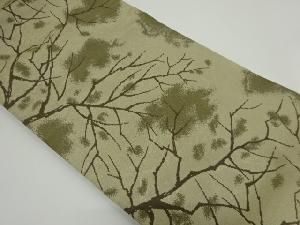 アンティーク　霞に樹木模様織り出し名古屋帯（着用可）